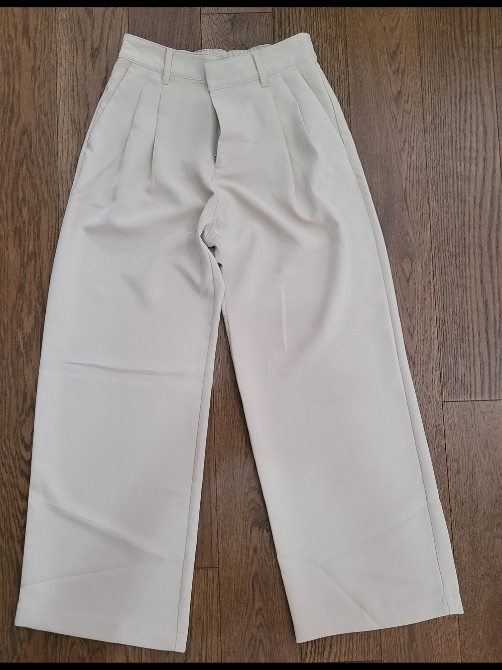 GAP Factory Cream Wide-Leg Pleated Pants